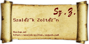 Szalók Zoltán névjegykártya
